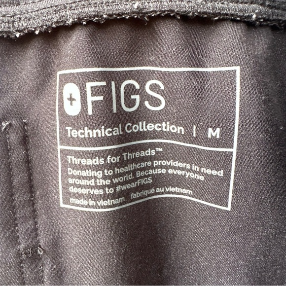 FIGS Zamora Jogger Scrub Pants Black M 6 Pockets Yoga Waistband Slim Fit - Picture 10 of 13